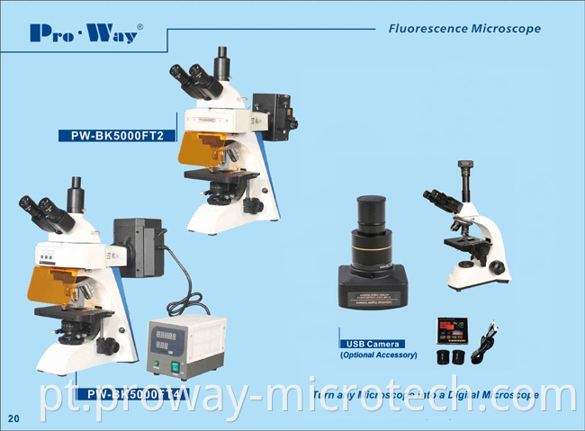 Microscópio biológico de fluorescência profissional (PW-BK5000FT)